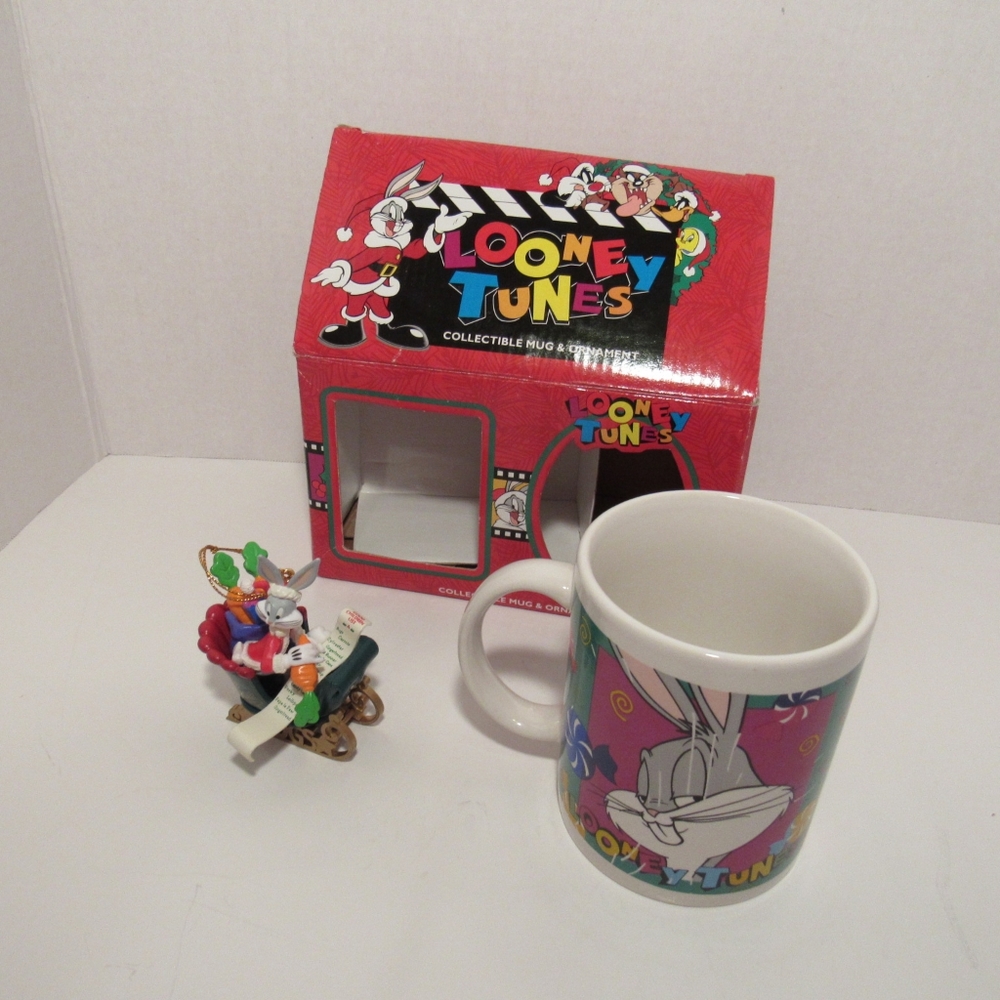 Looney Tunes Collectible Mug & Ornament Set, Bugs Bunny, Vintage, By Matrix
